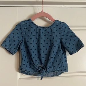 $10 ADD ON Old‎ Navy 12-18 cotton denim polka dot blouse tie-front jean H&M zara